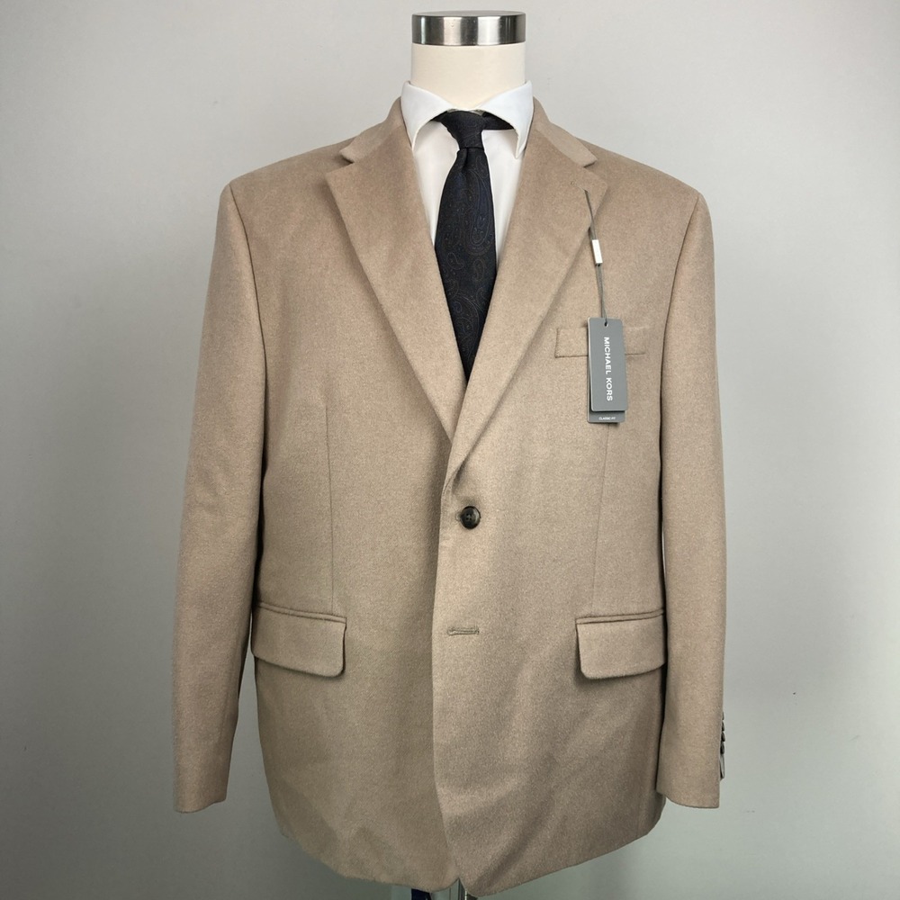 Michael Kors Men's Wool Silk Cashmere Blend Luxury Classic-Fit SportCoat 46S Tan - Picture 9 of 14